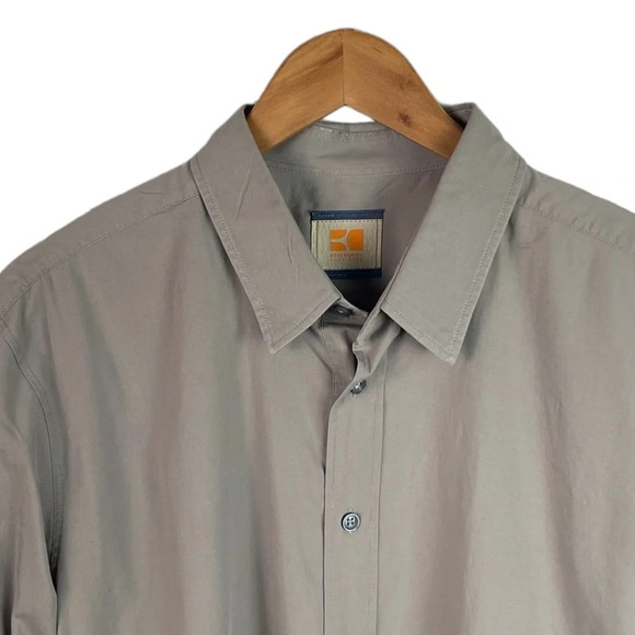 BF1067 Mens Hugo Boss Orange Designer Button Down Shirt XL - Picture 3 of 4